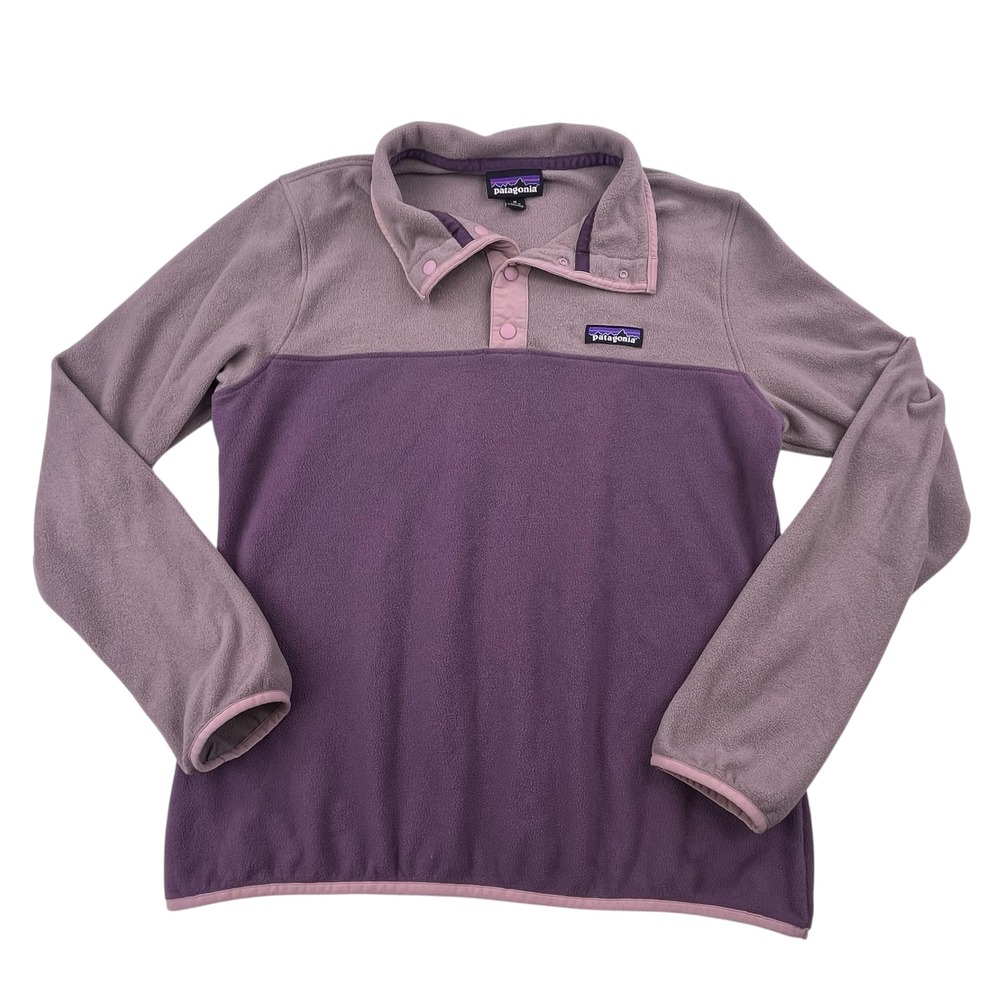 Patagonia Fleece Pullover Womens Medium Purple Snap-T Lightweight